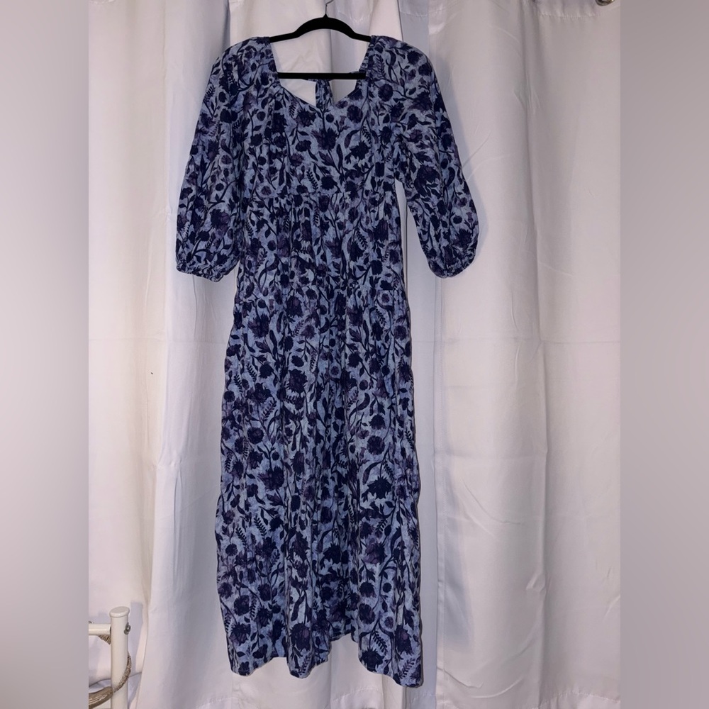 Universal Thread Blue Patterned Long Sleeve Dress - image 2